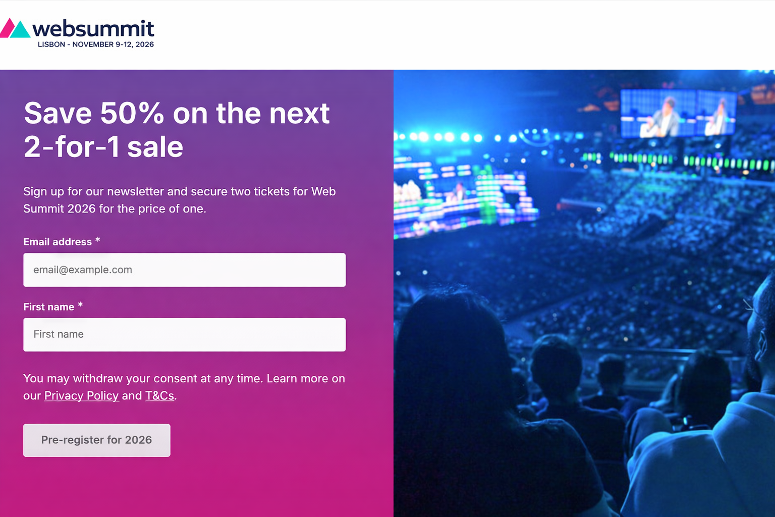Web Summit Lisbona 2026 - Conferenza Tecnologica | NexEvento